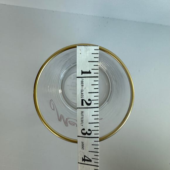 Threshold Merry Glass Tumbler Gold Rim Holiday Drinkware New with Tag - Picture 5 of 5